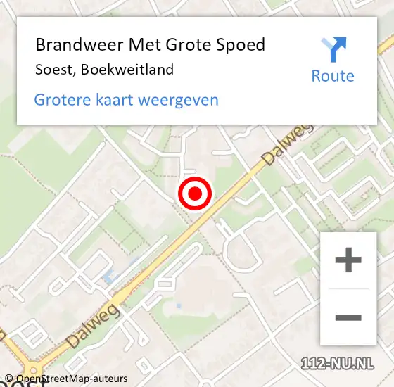 Locatie op kaart van de 112 melding: Brandweer Met Grote Spoed Naar Soest, Boekweitland op 1 juli 2024 02:22