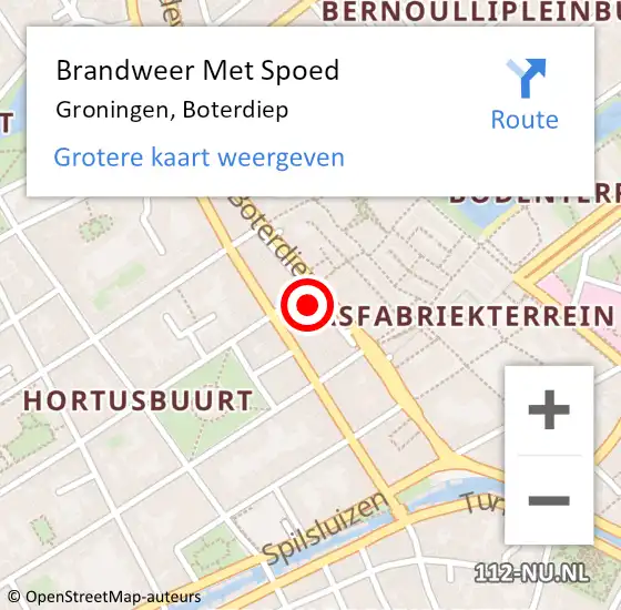 Locatie op kaart van de 112 melding: Brandweer Met Spoed Naar Groningen, Boterdiep op 1 juli 2024 02:40