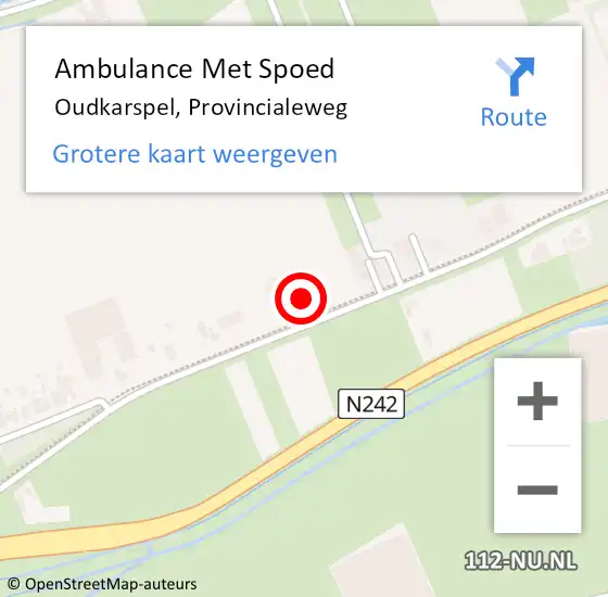 Locatie op kaart van de 112 melding: Ambulance Met Spoed Naar Oudkarspel, Provincialeweg op 1 juli 2024 02:40