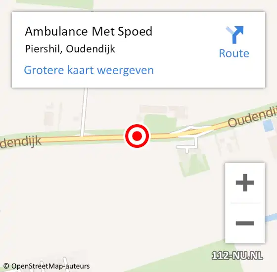 Locatie op kaart van de 112 melding: Ambulance Met Spoed Naar Piershil, Oudendijk op 1 juli 2024 07:03