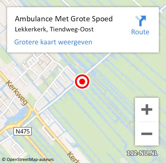 Locatie op kaart van de 112 melding: Ambulance Met Grote Spoed Naar Lekkerkerk, Tiendweg-Oost op 1 juli 2024 07:41