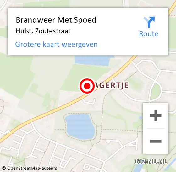 Locatie op kaart van de 112 melding: Brandweer Met Spoed Naar Hulst, Zoutestraat op 1 juli 2024 09:13