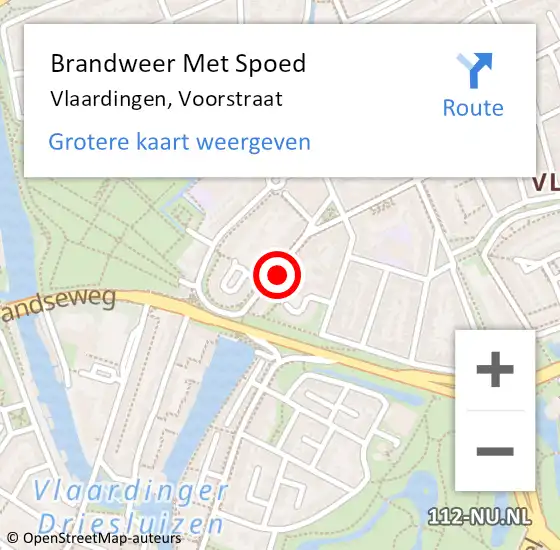 Locatie op kaart van de 112 melding: Brandweer Met Spoed Naar Vlaardingen, Voorstraat op 1 juli 2024 09:18