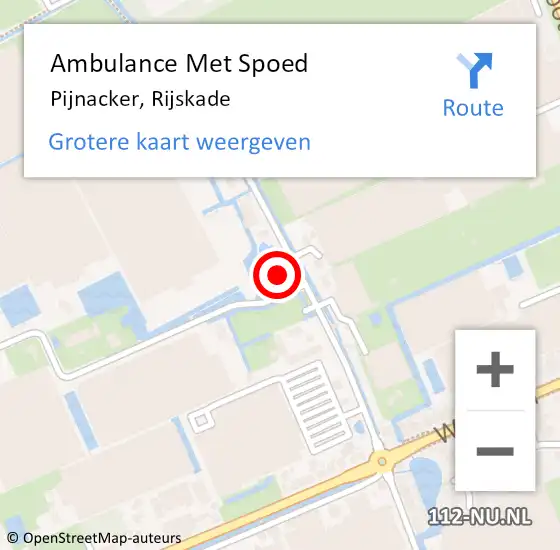 Locatie op kaart van de 112 melding: Ambulance Met Spoed Naar Pijnacker, Rijskade op 1 juli 2024 09:24