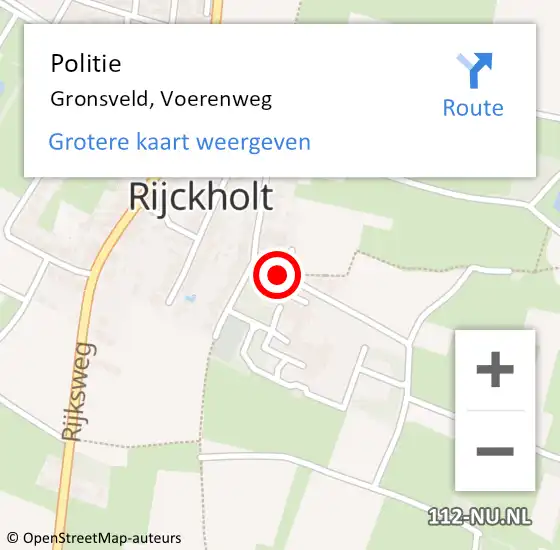 Locatie op kaart van de 112 melding: Politie Gronsveld, Voerenweg op 1 juli 2024 09:32