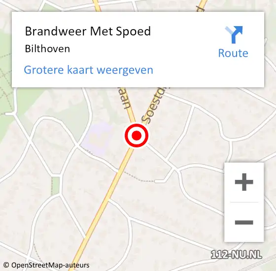 Locatie op kaart van de 112 melding: Brandweer Met Spoed Naar Bilthoven op 1 juli 2024 10:03