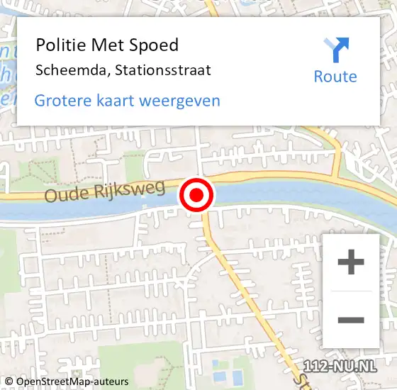 Locatie op kaart van de 112 melding: Politie Met Spoed Naar Scheemda, Stationsstraat op 1 juli 2024 10:30