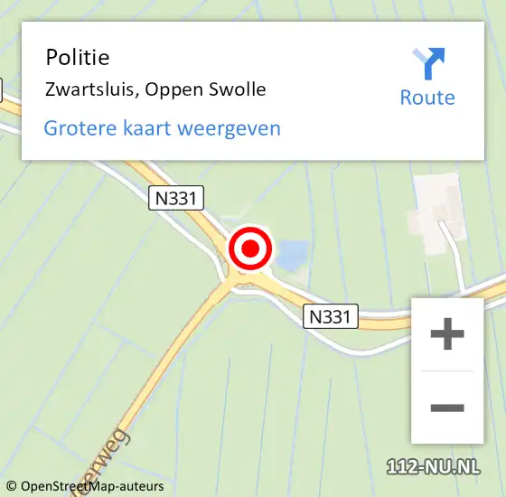 Locatie op kaart van de 112 melding: Politie Zwartsluis, Oppen Swolle op 1 juli 2024 10:42