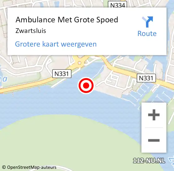 Locatie op kaart van de 112 melding: Ambulance Met Grote Spoed Naar Zwartsluis op 1 juli 2024 10:42
