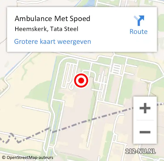 Locatie op kaart van de 112 melding: Ambulance Met Spoed Naar Heemskerk, Tata Steel op 1 juli 2024 11:00