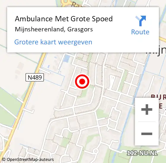 Locatie op kaart van de 112 melding: Ambulance Met Grote Spoed Naar Mijnsheerenland, Grasgors op 1 juli 2024 11:08