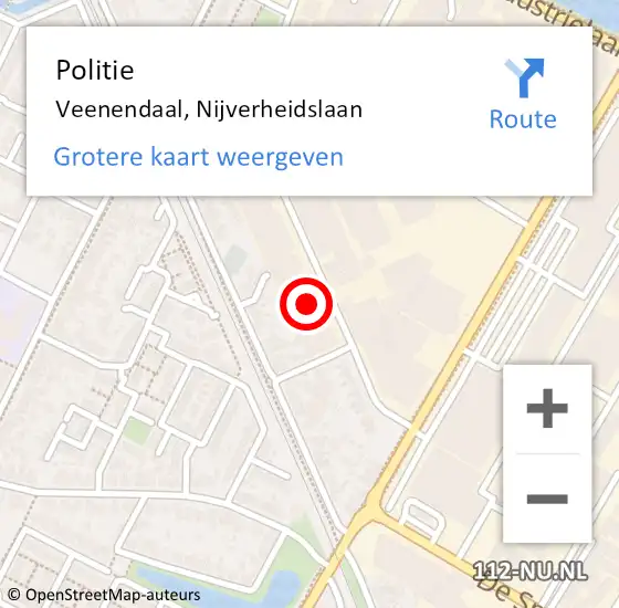 Locatie op kaart van de 112 melding: Politie Veenendaal, Nijverheidslaan op 1 juli 2024 11:40