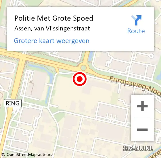 Locatie op kaart van de 112 melding: Politie Met Grote Spoed Naar Assen, van Vlissingenstraat op 1 juli 2024 12:43