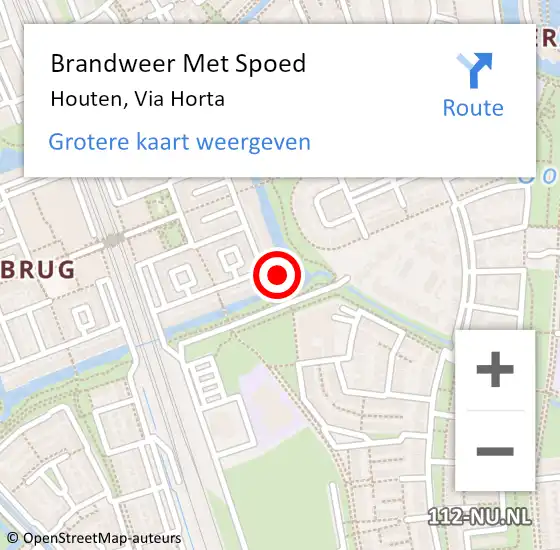 Locatie op kaart van de 112 melding: Brandweer Met Spoed Naar Houten, Via Horta op 1 juli 2024 12:49