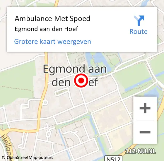 Locatie op kaart van de 112 melding: Ambulance Met Spoed Naar Egmond aan den Hoef op 1 juli 2024 12:52