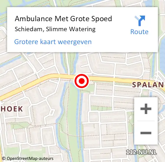 Locatie op kaart van de 112 melding: Ambulance Met Grote Spoed Naar Schiedam, Slimme Watering op 1 juli 2024 12:55