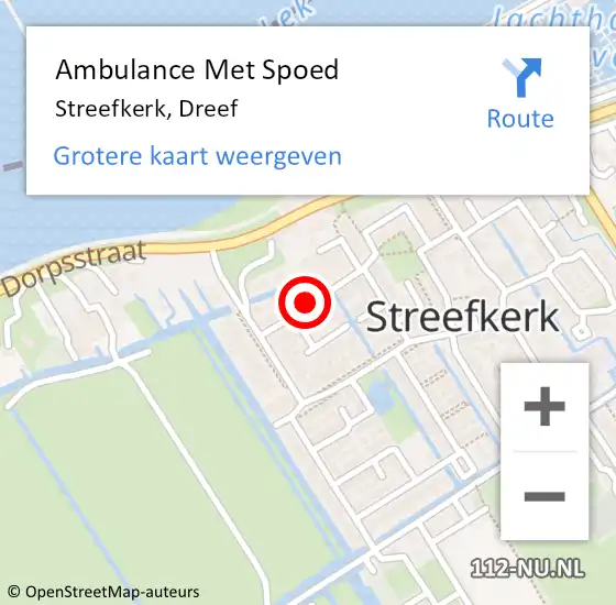 Locatie op kaart van de 112 melding: Ambulance Met Spoed Naar Streefkerk, Dreef op 1 juli 2024 13:13