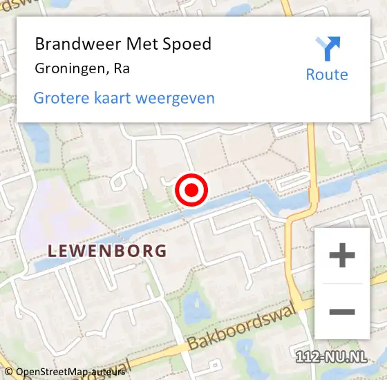 Locatie op kaart van de 112 melding: Brandweer Met Spoed Naar Groningen, Ra op 1 juli 2024 13:36