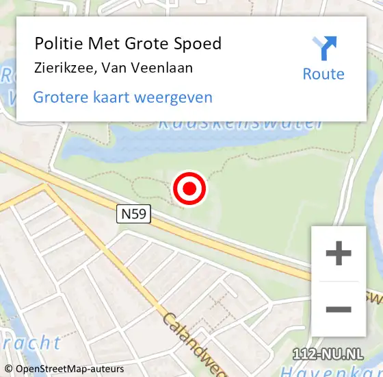 Locatie op kaart van de 112 melding: Politie Met Grote Spoed Naar Zierikzee, Van Veenlaan op 1 juli 2024 13:37