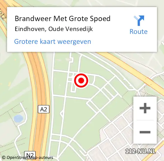 Locatie op kaart van de 112 melding: Brandweer Met Grote Spoed Naar Eindhoven, Oude Vensedijk op 1 juli 2024 14:09