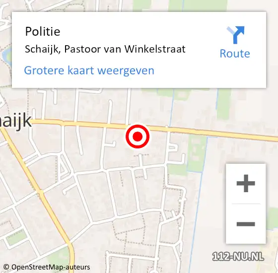 Locatie op kaart van de 112 melding: Politie Schaijk, Pastoor van Winkelstraat op 1 juli 2024 14:12