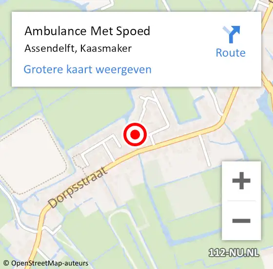 Locatie op kaart van de 112 melding: Ambulance Met Spoed Naar Assendelft, Kaasmaker op 1 juli 2024 14:12