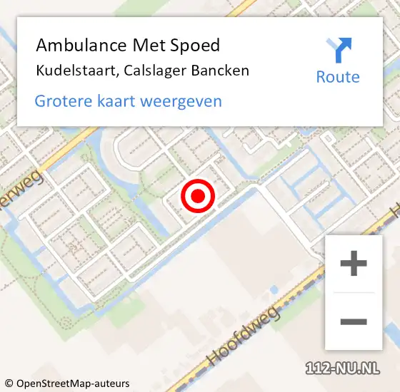 Locatie op kaart van de 112 melding: Ambulance Met Spoed Naar Kudelstaart, Calslager Bancken op 1 juli 2024 14:46