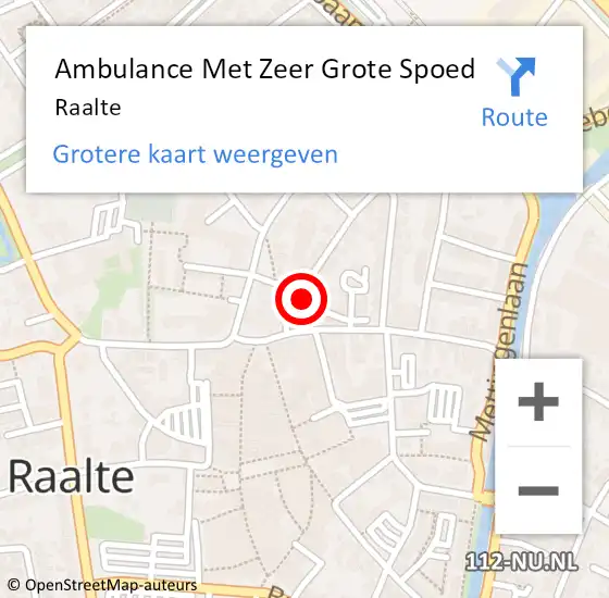 Locatie op kaart van de 112 melding: Ambulance Met Zeer Grote Spoed Naar Raalte op 1 juli 2024 14:51