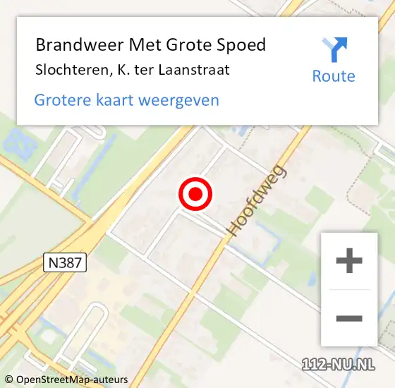 Locatie op kaart van de 112 melding: Brandweer Met Grote Spoed Naar Slochteren, K. ter Laanstraat op 1 juli 2024 15:32