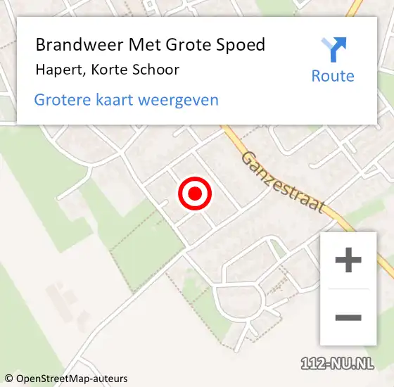 Locatie op kaart van de 112 melding: Brandweer Met Grote Spoed Naar Hapert, Korte Schoor op 1 juli 2024 16:07