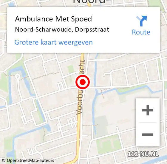 Locatie op kaart van de 112 melding: Ambulance Met Spoed Naar Noord-Scharwoude, Dorpsstraat op 1 juli 2024 16:17