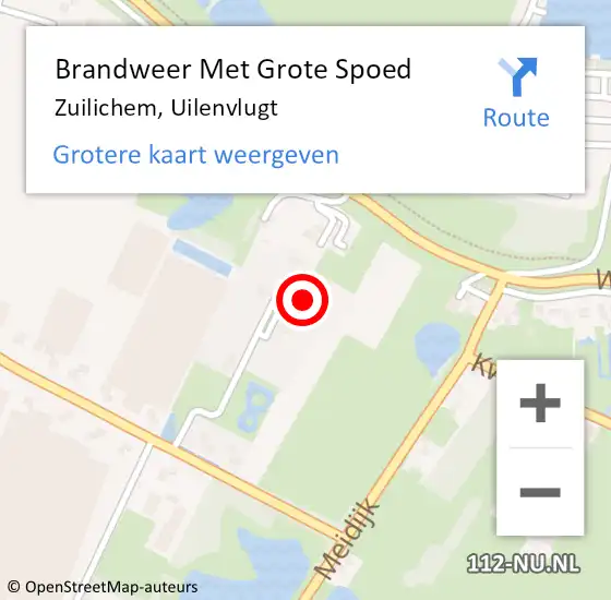 Locatie op kaart van de 112 melding: Brandweer Met Grote Spoed Naar Zuilichem, Uilenvlugt op 1 juli 2024 16:20