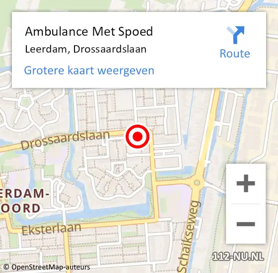 Locatie op kaart van de 112 melding: Ambulance Met Spoed Naar Leerdam, Drossaardslaan op 1 juli 2024 16:22