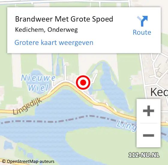 Locatie op kaart van de 112 melding: Brandweer Met Grote Spoed Naar Kedichem, Onderweg op 1 juli 2024 16:49