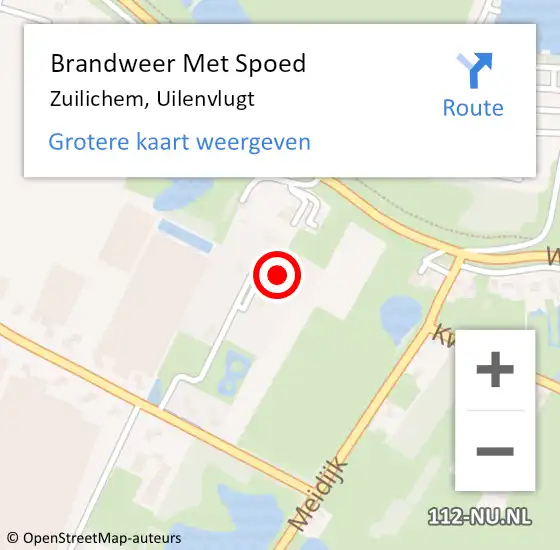 Locatie op kaart van de 112 melding: Brandweer Met Spoed Naar Zuilichem, Uilenvlugt op 1 juli 2024 16:50