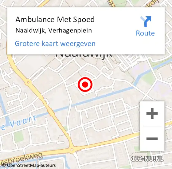 Locatie op kaart van de 112 melding: Ambulance Met Spoed Naar Naaldwijk, Verhagenplein op 1 juli 2024 17:05