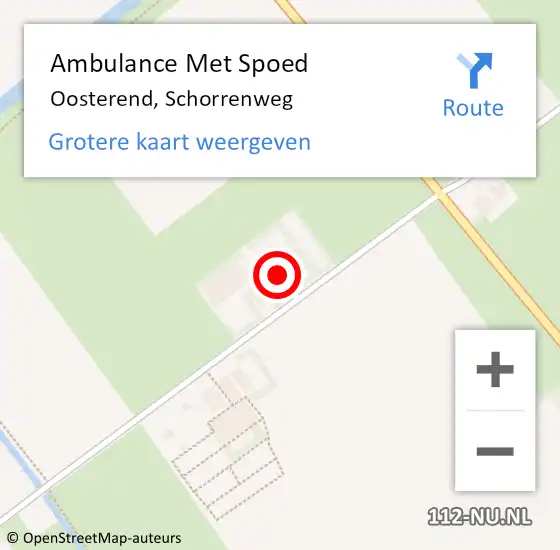 Locatie op kaart van de 112 melding: Ambulance Met Spoed Naar Oosterend, Schorrenweg op 1 juli 2024 17:48