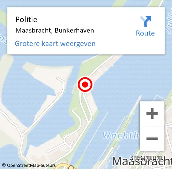 Locatie op kaart van de 112 melding: Politie Maasbracht, Bunkerhaven op 1 juli 2024 18:47