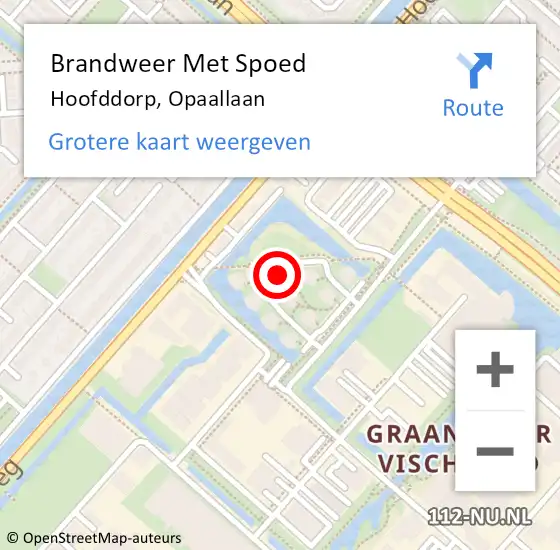 Locatie op kaart van de 112 melding: Brandweer Met Spoed Naar Hoofddorp, Opaallaan op 1 juli 2024 18:53