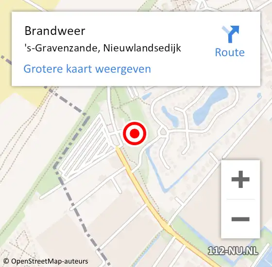 Locatie op kaart van de 112 melding: Brandweer 's-Gravenzande, Nieuwlandsedijk op 1 juli 2024 19:04