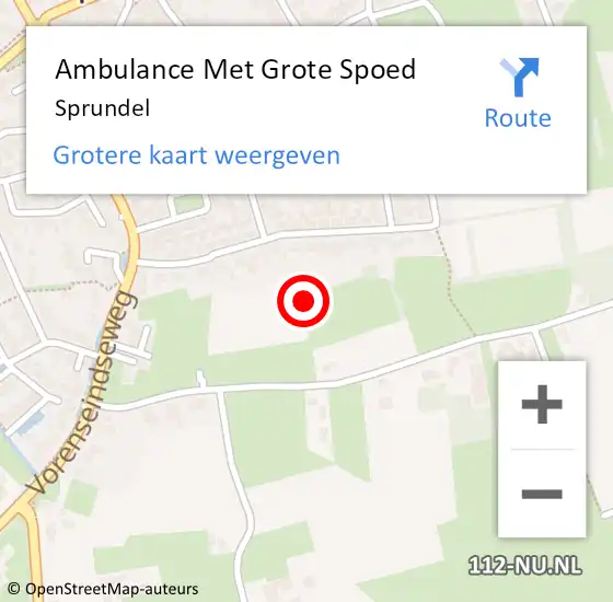 Locatie op kaart van de 112 melding: Ambulance Met Grote Spoed Naar Sprundel op 1 juli 2024 19:10