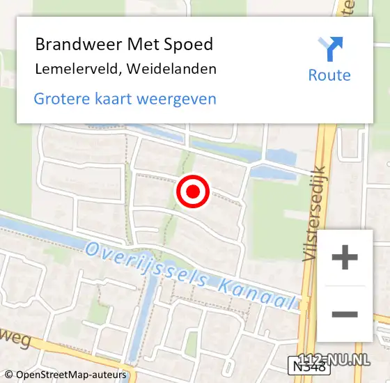 Locatie op kaart van de 112 melding: Brandweer Met Spoed Naar Lemelerveld, Weidelanden op 1 juli 2024 19:20