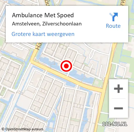 Locatie op kaart van de 112 melding: Ambulance Met Spoed Naar Amstelveen, Zilverschoonlaan op 1 juli 2024 20:29