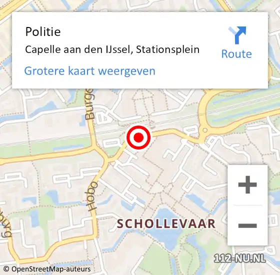 Locatie op kaart van de 112 melding: Politie Capelle aan den IJssel, Stationsplein op 1 juli 2024 20:50