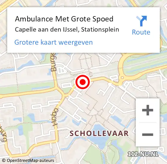 Locatie op kaart van de 112 melding: Ambulance Met Grote Spoed Naar Capelle aan den IJssel, Stationsplein op 1 juli 2024 20:51