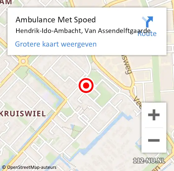 Locatie op kaart van de 112 melding: Ambulance Met Spoed Naar Hendrik-Ido-Ambacht, Van Assendelftgaarde op 1 juli 2024 23:04