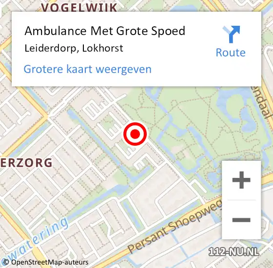 Locatie op kaart van de 112 melding: Ambulance Met Grote Spoed Naar Leiderdorp, Lokhorst op 2 juli 2024 02:43