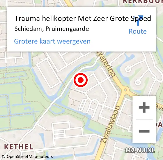 Locatie op kaart van de 112 melding: Trauma helikopter Met Zeer Grote Spoed Naar Schiedam, Pruimengaarde op 2 juli 2024 04:07