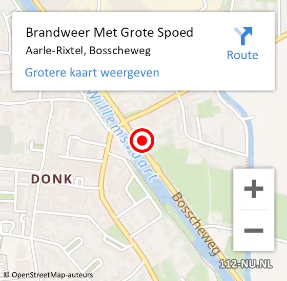 Locatie op kaart van de 112 melding: Brandweer Met Grote Spoed Naar Aarle-Rixtel, Bosscheweg op 2 juli 2024 04:36