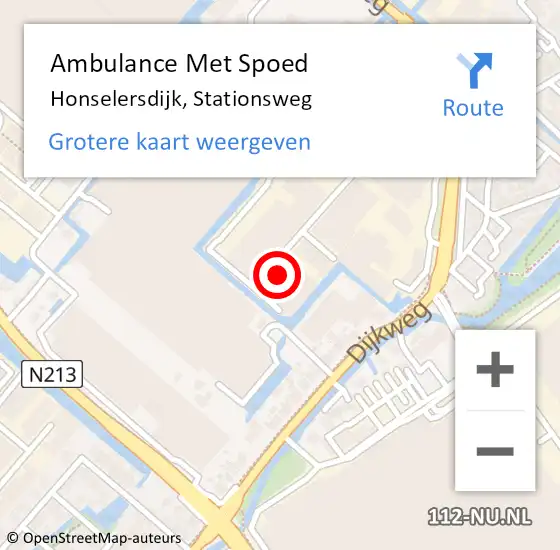 Locatie op kaart van de 112 melding: Ambulance Met Spoed Naar Honselersdijk, Stationsweg op 2 juli 2024 07:48